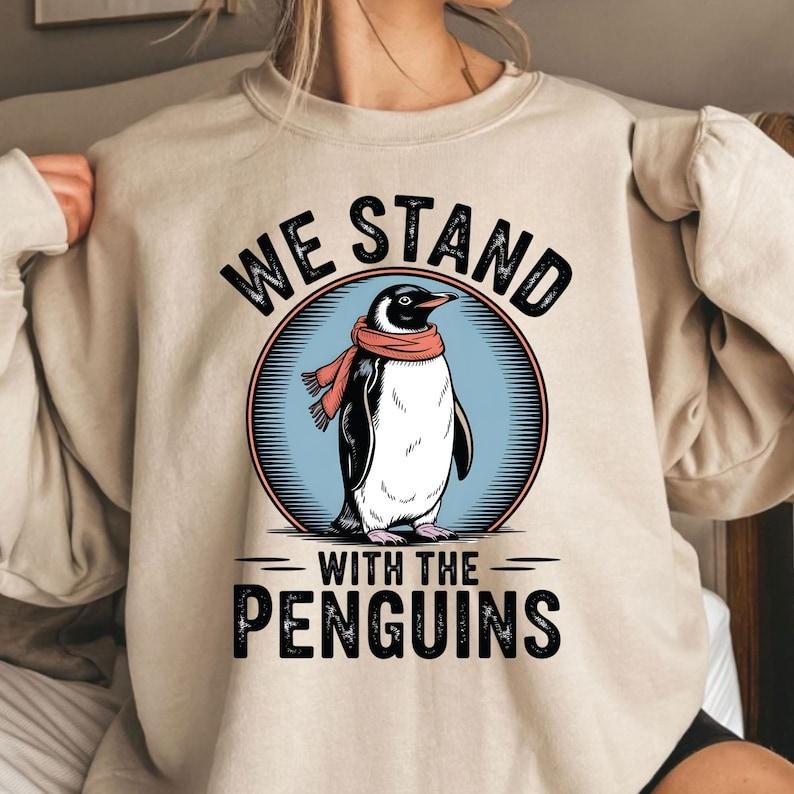 We stand with the Penguins T-shirt Political Penguin Love Sweatshirt Hoodie | InkThreadWorks.com