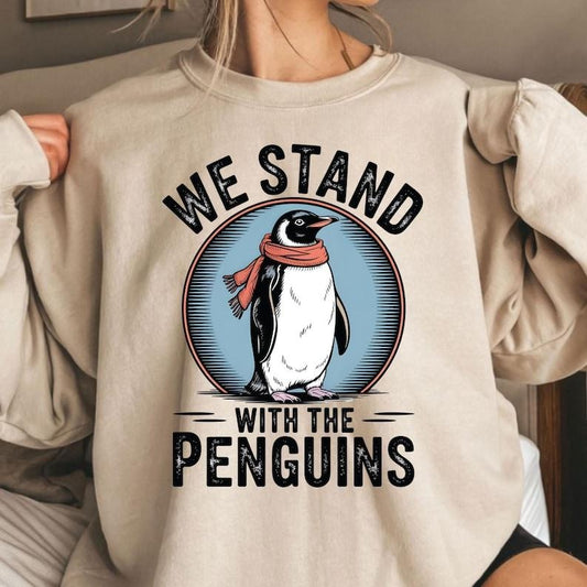 We stand with the Penguins T-shirt Political Penguin Love Sweatshirt Hoodie | InkThreadWorks.com