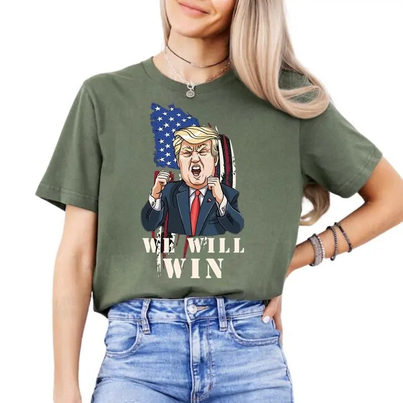 We will win - Donald Trump Shirt, Trump Win T-Shirt, Sweatshirt 2024. Fan Trump Style Hoodie | InkThreadWorks.com