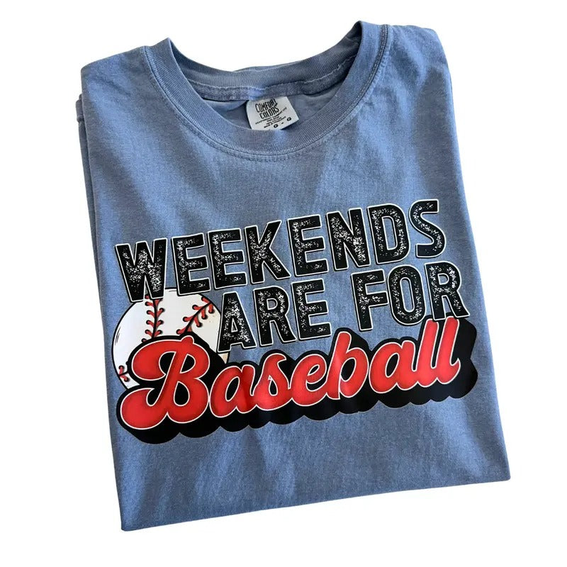 Weekends Are For Baseball Comfort Colors T-Shirt Hoodie, Sweatshirt | InkThreadWorks.com