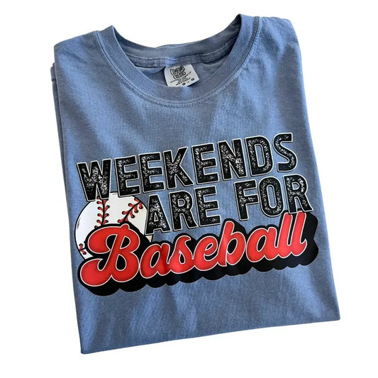 Weekends Are For Baseball Comfort Colors T-Shirt Hoodie, Sweatshirt | InkThreadWorks.com