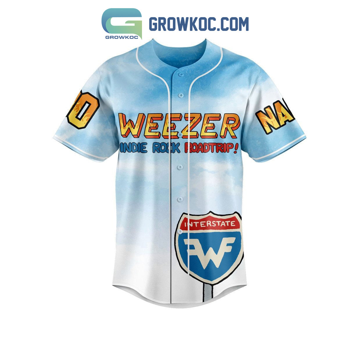 Weezer Indie Rock Roadtrip Personalized Baseball Jersey