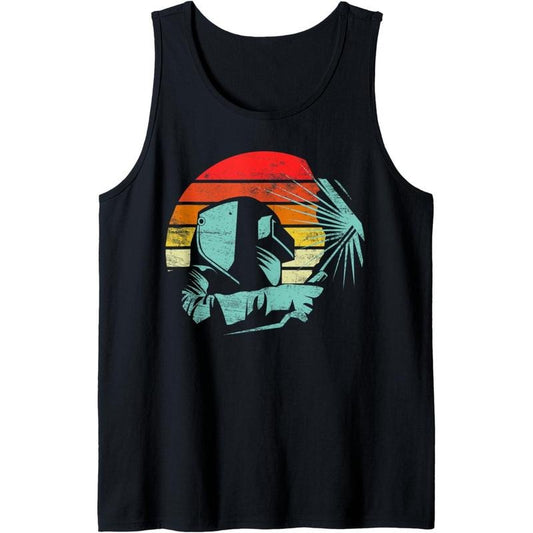 Welder Gifts Funny Retro Vintage Welding Helmet Silhouette Tank Top