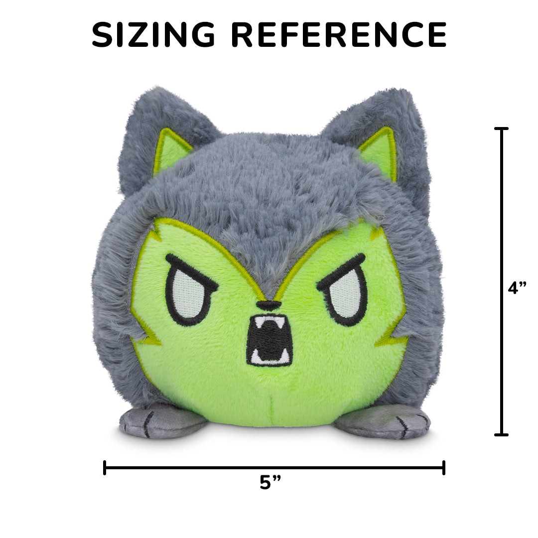 Halloween Wolf & Werewolf 4" Reversible Plushie (Glow)