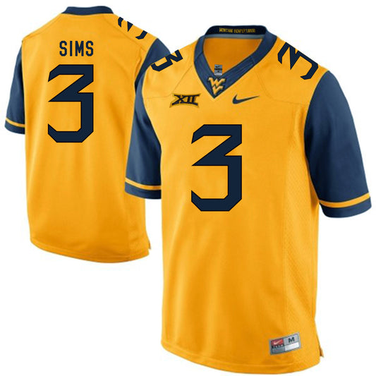 West Virginia Mountaineers Charles Sims 3 Gold
