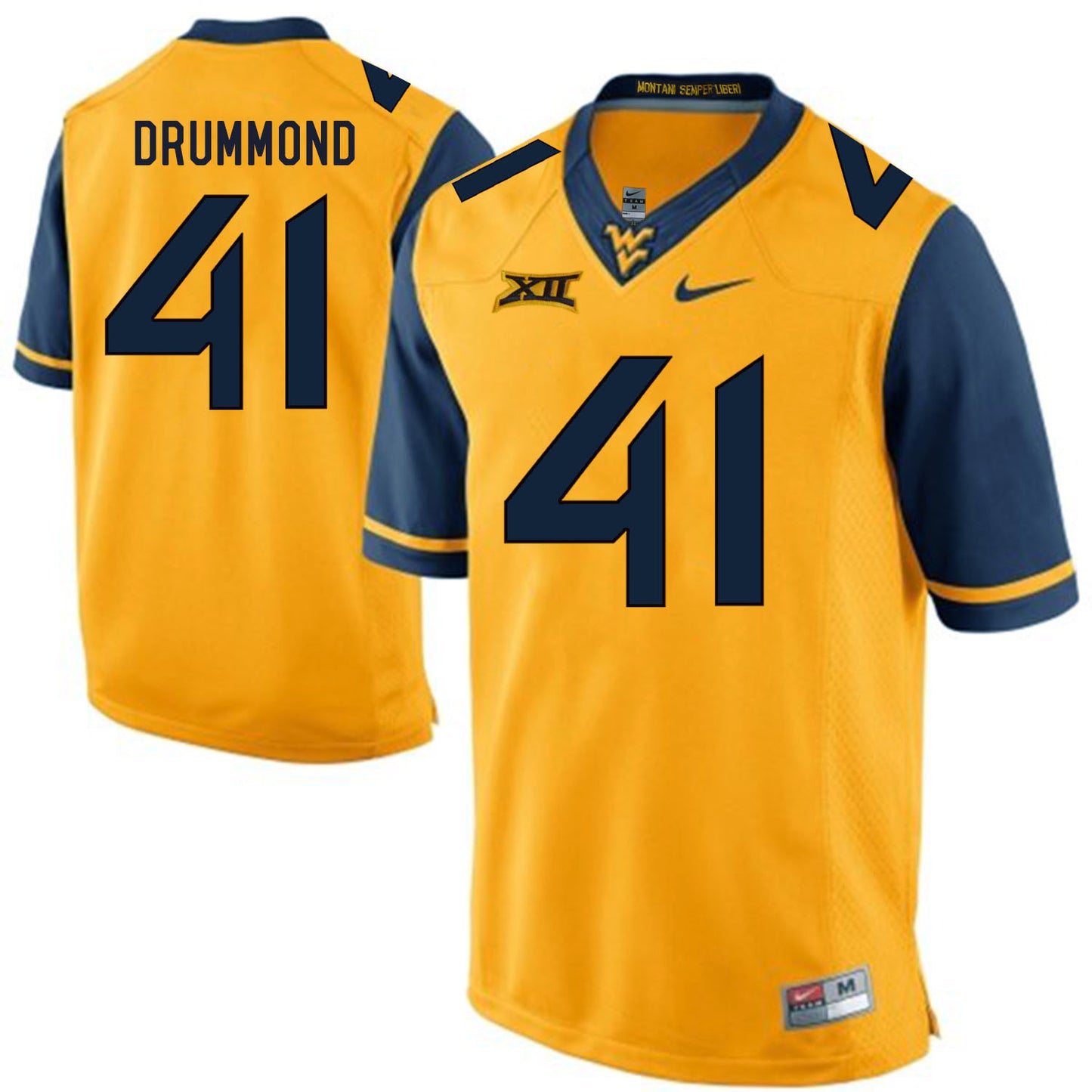 West Virginia Mountaineers DRUMMOND 41 Gold