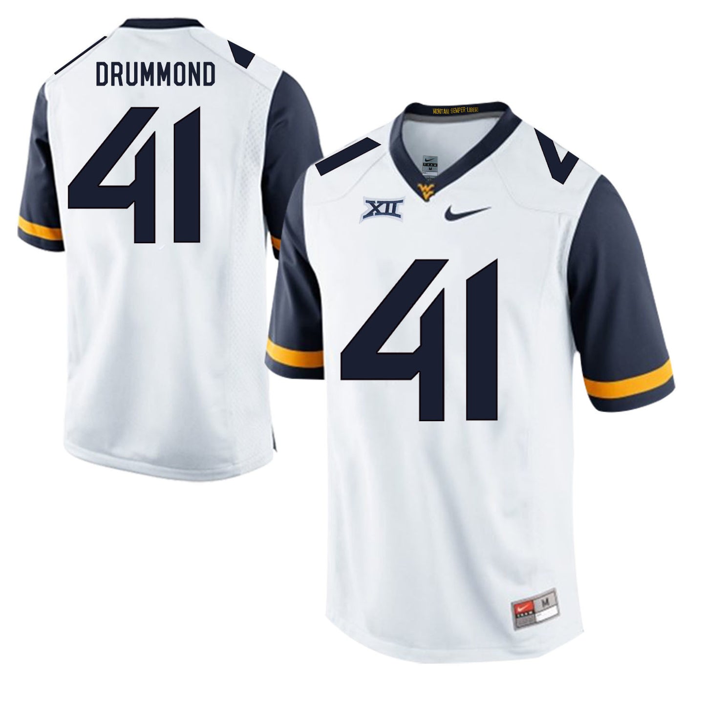 West Virginia Mountaineers DRUMMOND 41 White