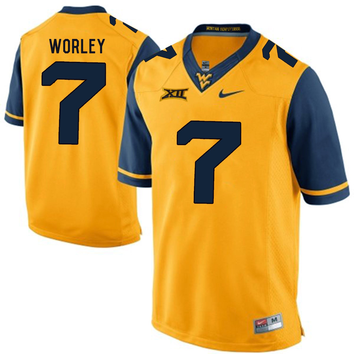 West Virginia Mountaineers Daryl Worley 7 Gold