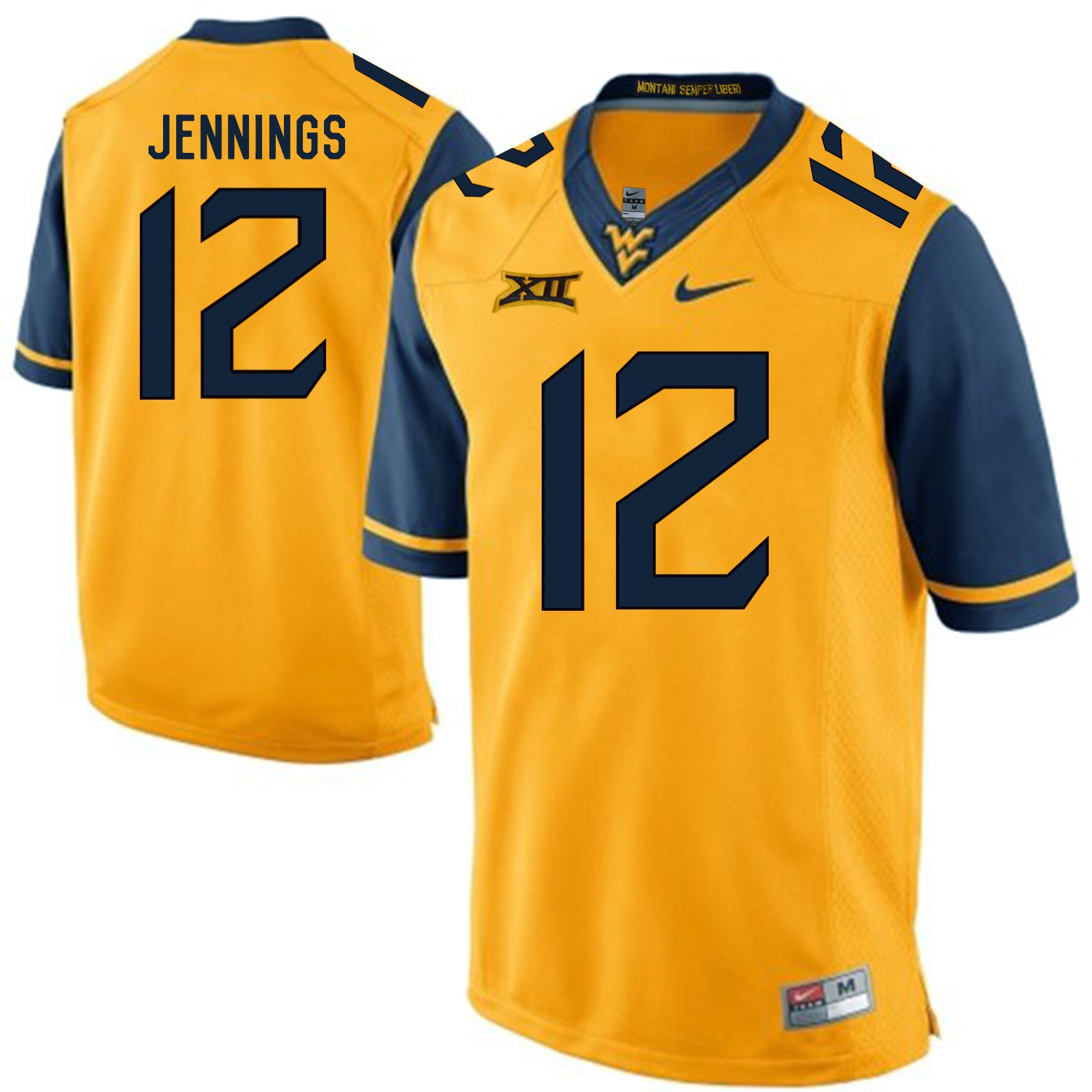 West Virginia Mountaineers Gary Jennings 12 Gold