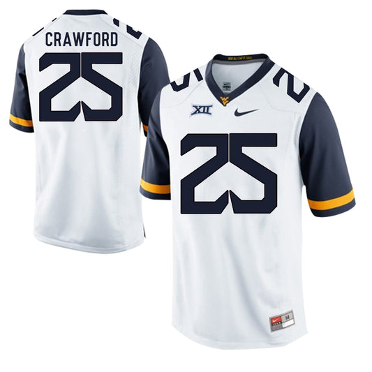 West Virginia Mountaineers Justin Crawford 25 White