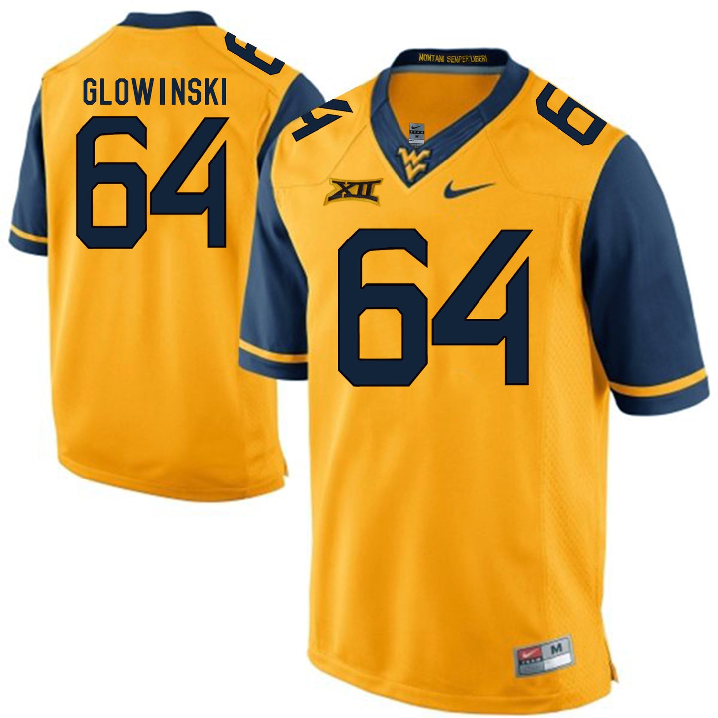 West Virginia Mountaineers Mark Glowinski 64 Gold