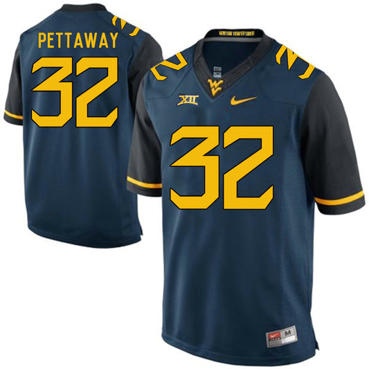 West Virginia Mountaineers Martell Pettaway 32 Blue