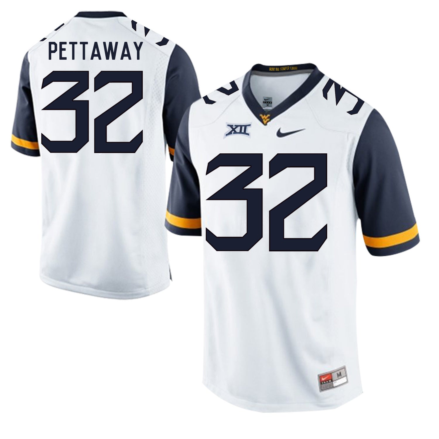 West Virginia Mountaineers Martell Pettaway 32 White