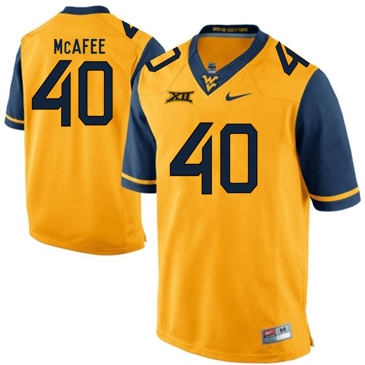 West Virginia Mountaineers McAFEE 40 Gold