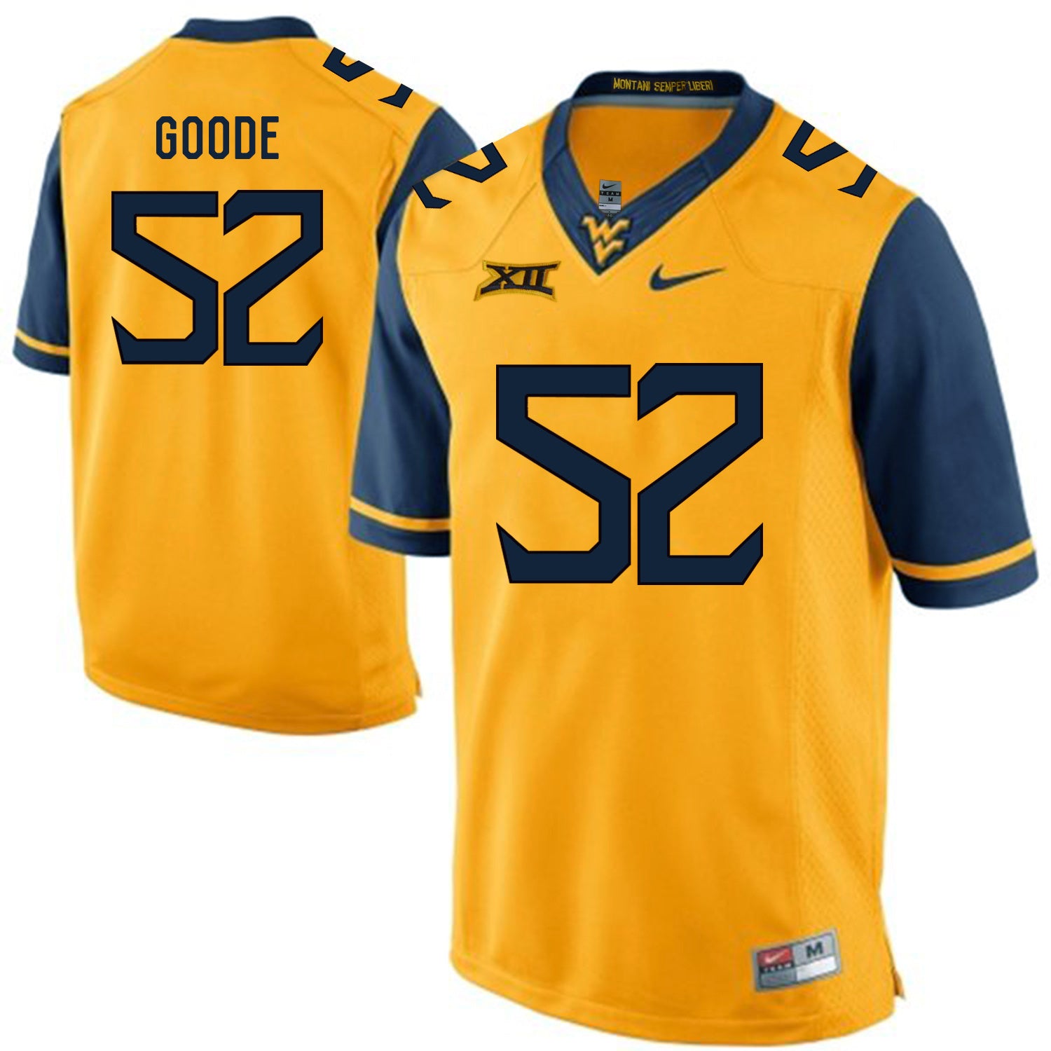 West Virginia Mountaineers Najee Goode 52 Gold