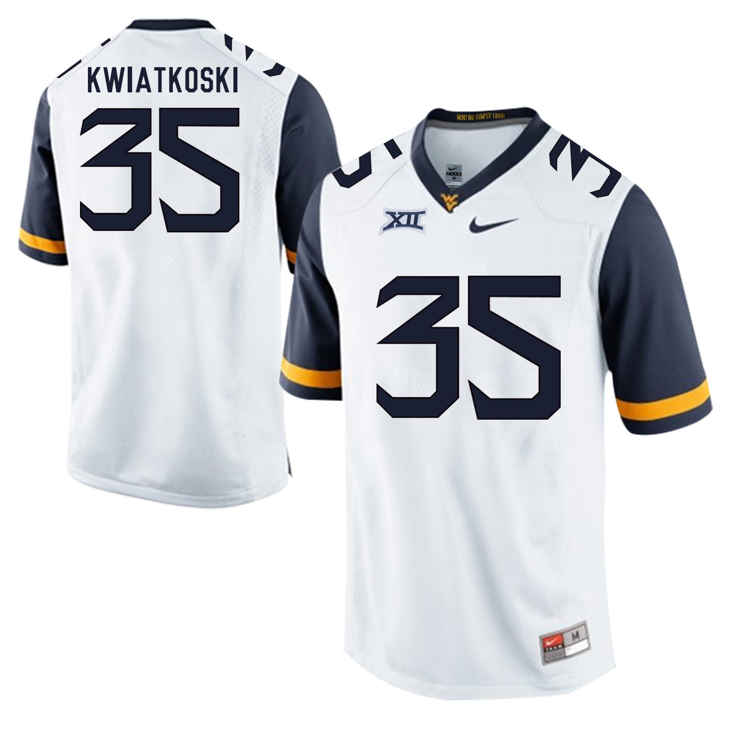 West Virginia Mountaineers Nick Kwiatkoski 35 White