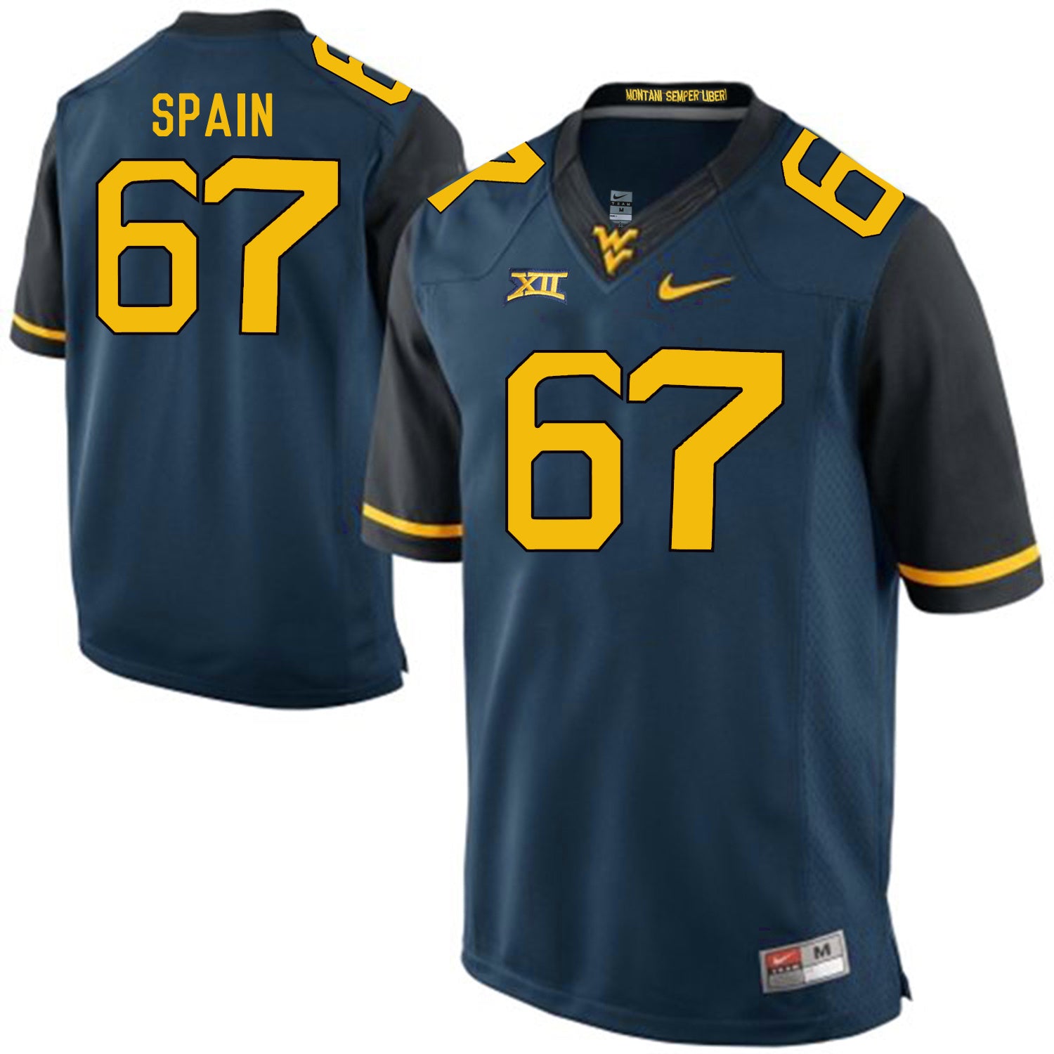 West Virginia Mountaineers Quinton Spain 67 Blue