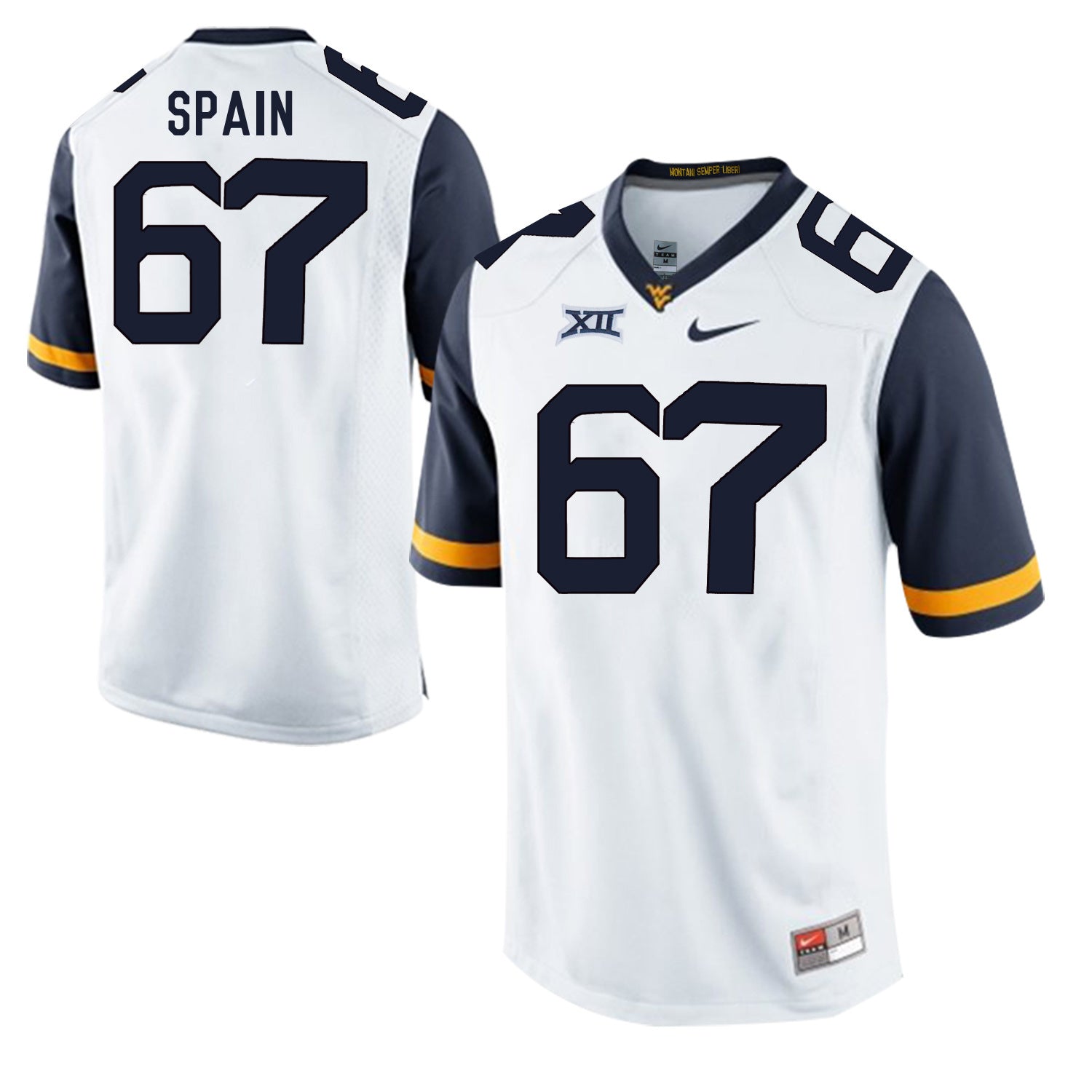 West Virginia Mountaineers Quinton Spain 67 White