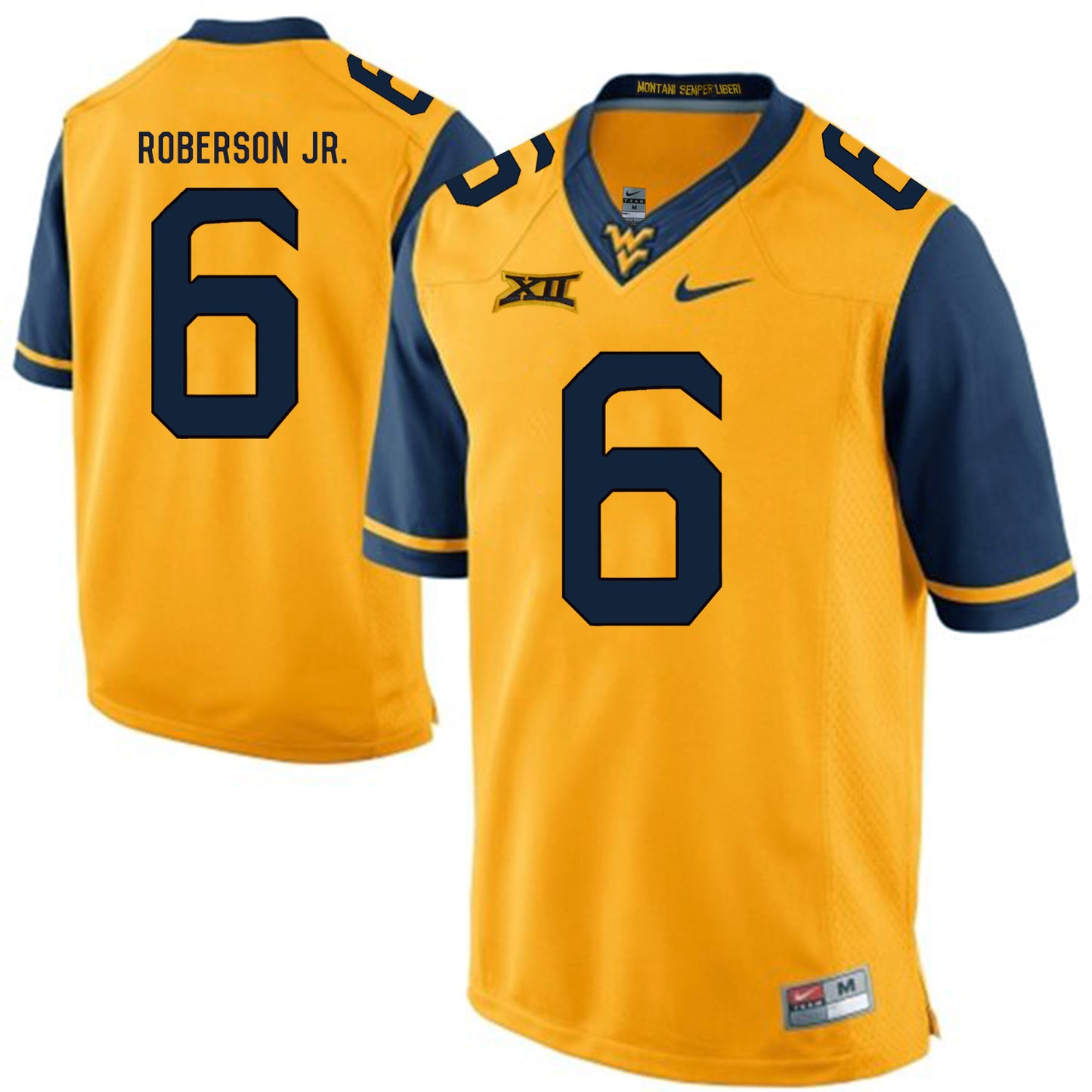 West Virginia Mountaineers Reggie Roberson Jr. 6 Gold