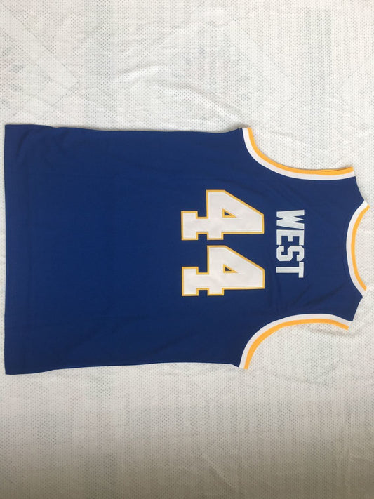 West Virginia Mountaineers #44 Jerry West 44 # High School Blue Jersey Style 1