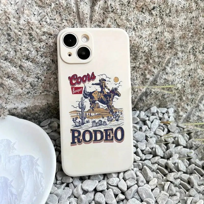 Western Cowboy Riding Cactus Slogan Soft Silicone Mobile Phone Case T-Shirts, Hoodie, Sweatshirt | InkThreadWorks.com