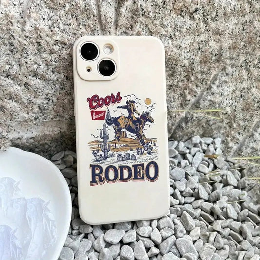Western Cowboy Riding Cactus Slogan Soft Silicone Mobile Phone Case T-Shirts, Hoodie, Sweatshirt | InkThreadWorks.com