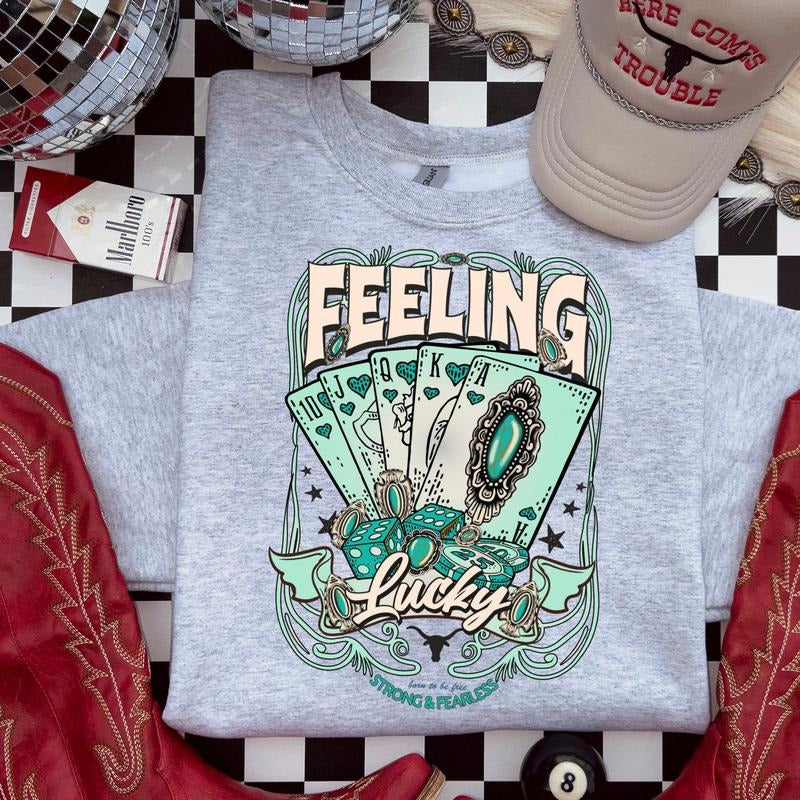 Western Feeling Lucky DTF Transfers - THIS IS NOT A SHIRT Hoodie, Sweatshirt | InkThreadWorks.com