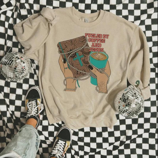 Western Fueled By Coffee & Jesus Sweatshirt, western clothing Sweatshirt, western outfits women, western tops T-Shirts,...