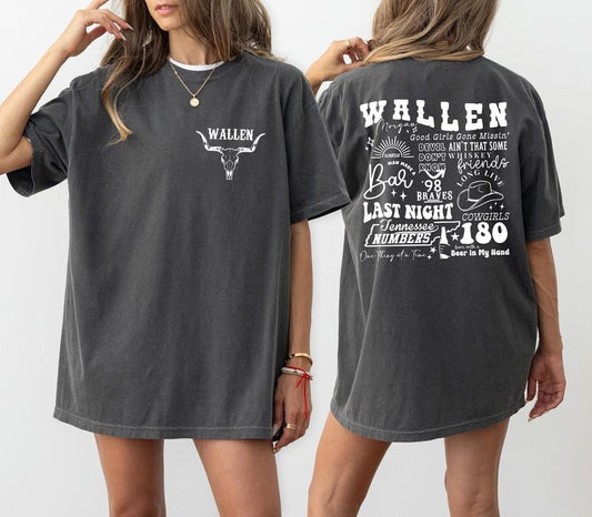 Western concert Shirt, Wallen Country Music 2 Sides Shirt, Unisex Shirt, Country Girl Shirt, Western Shirt, Concert...