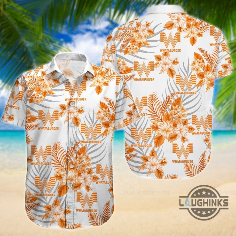 Whataburger Hawaiian Shirt And Shorts Fast Food Aloha Shirts Whataburger Button Up Swim Beach Suit Men Summer Gift For Him Dad