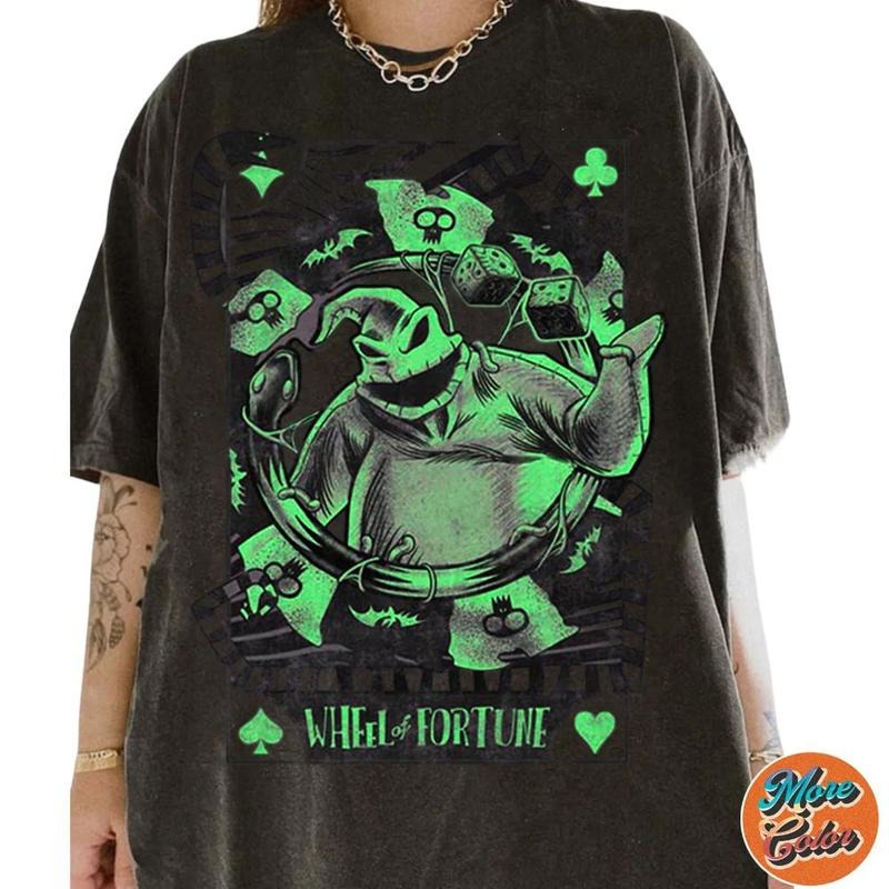 Wheel of Fortune Nightmare Before Christmas Shirts, Cotton Unisex T-shirt, Crew Neck, Size S- 3XL, Menswear Top,...