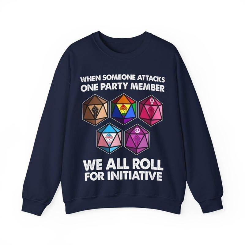 When Someone Attacks One Party Member We All Roll For Initiative Vintage T-Shirt, DND Shirt, Dungeons And Dragons Shirt, Board Game Shirt