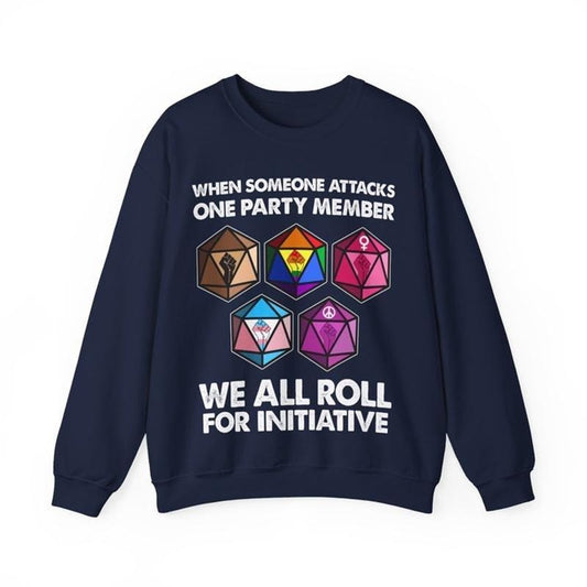 When Someone Attacks One Party Member We All Roll For Initiative Vintage T-Shirt, DND Shirt, Dungeons And Dragons Shirt, Board Game Shirt