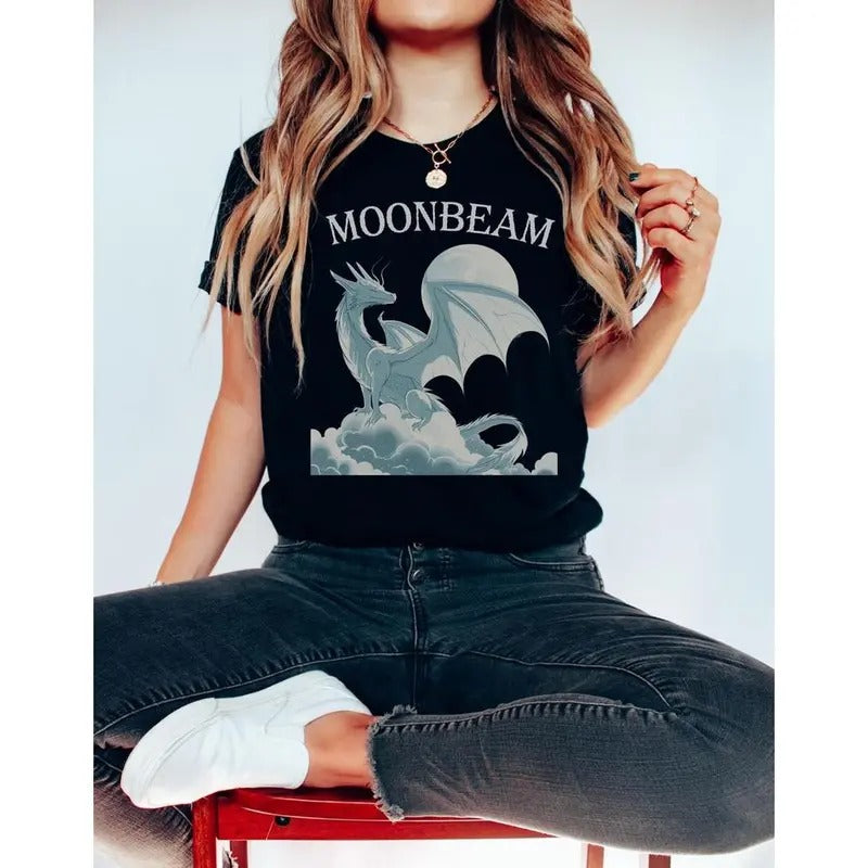 When The Moon Hatched Dragon T-shirt, Fantasy Graphic Tee For Casual Wear, Stylish Gift for Book Lover and BookStagram Enthusiasts