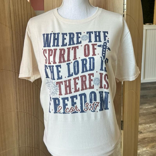 Where The Spirit Of The Lord Is There Is Freedom - Christian Tee - July Fourth Shirt Hoodie, Sweatshirt | InkThreadWorks.com