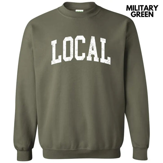 White - Local Varsity Letter Sweatshirt 'NLB' T-Shirts, Hoodie | InkThreadWorks.com