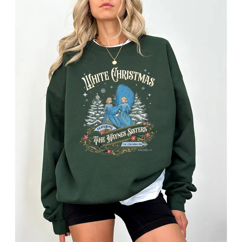 White Christmas Sweatshirt, Columbia Inn Pine Tree Vermont Christmas Sweatshirt, Christmas Movies 1954 Shirt, Columbia Inn Shirt trendy christmas