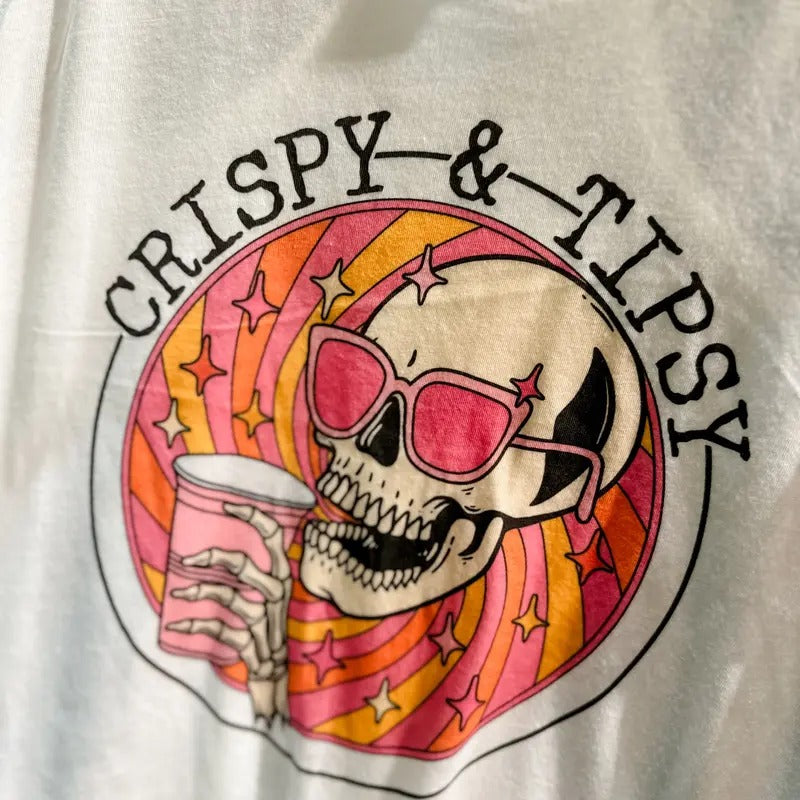 White Crispy Skeleton Graphic Tank