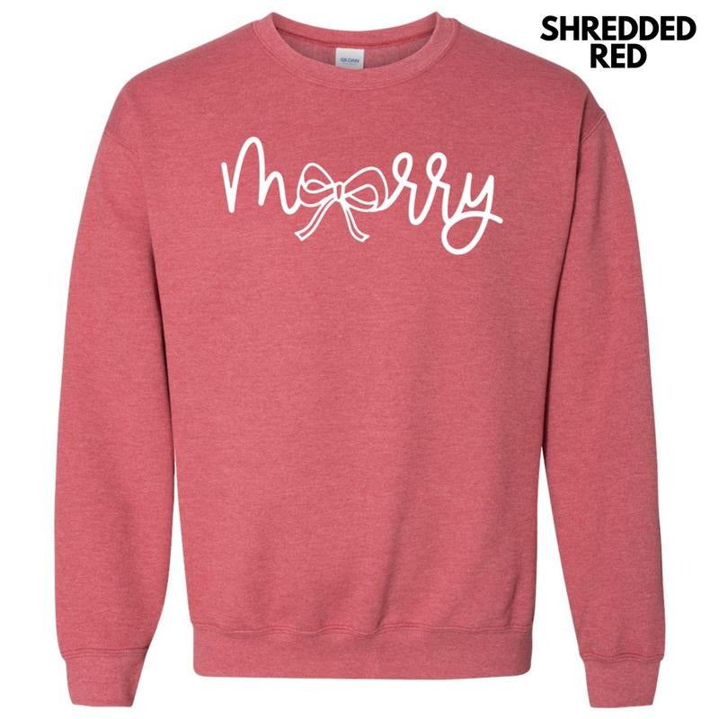 White Merry Bow PUFF Sweatshirt T-Shirts, Hoodie | InkThreadWorks.com