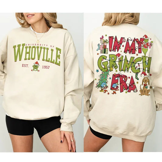 Whoville University Sweatshirt, In My Grinch Era Sweatshirt, Grinchmas Sweatshirt, Christmas Movie Sweatshirt, Grinch Christmas Sweatshirt, Funny Grinch Sweater
