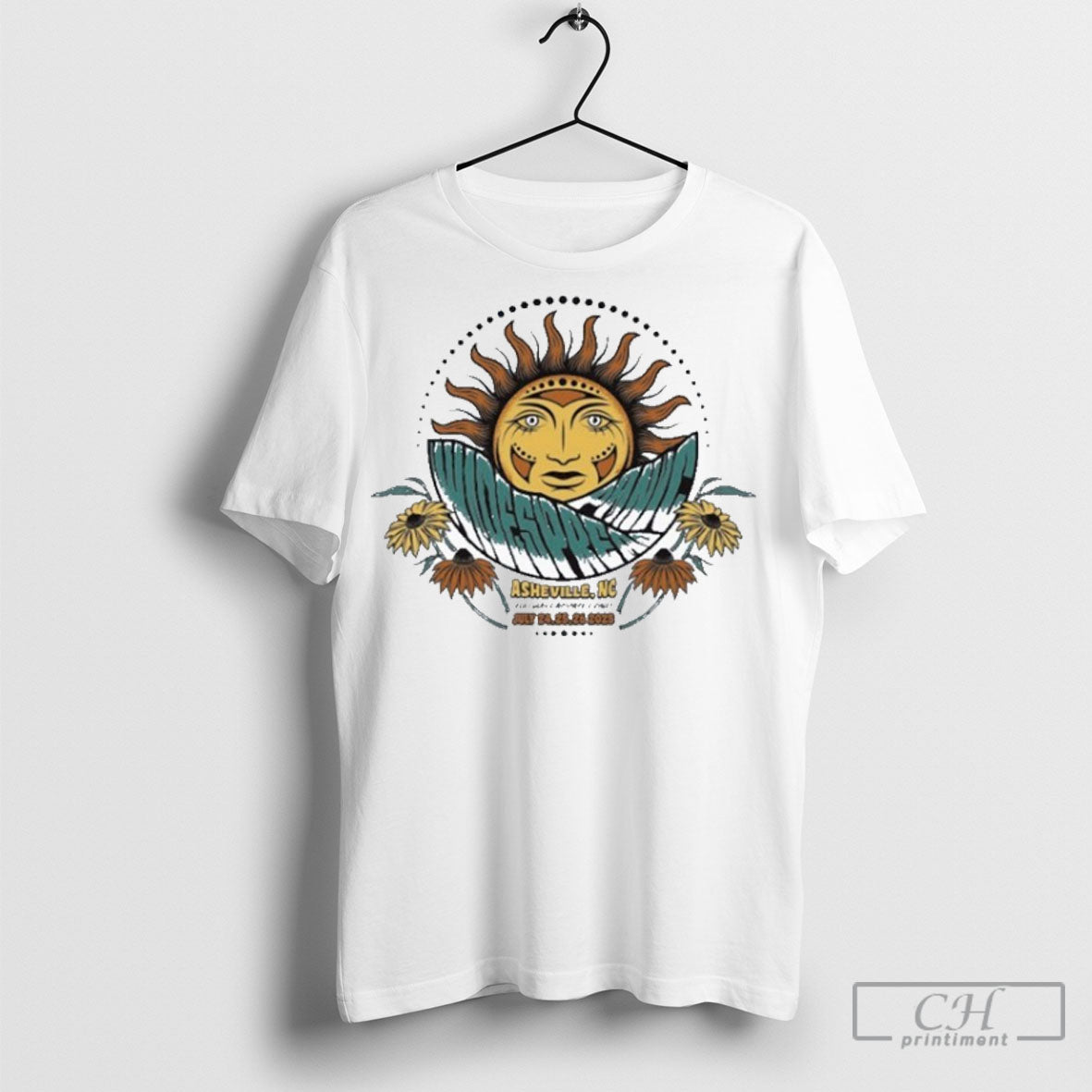 Widespread Panic Asheville Nc 2025 Sun Tee Shirt