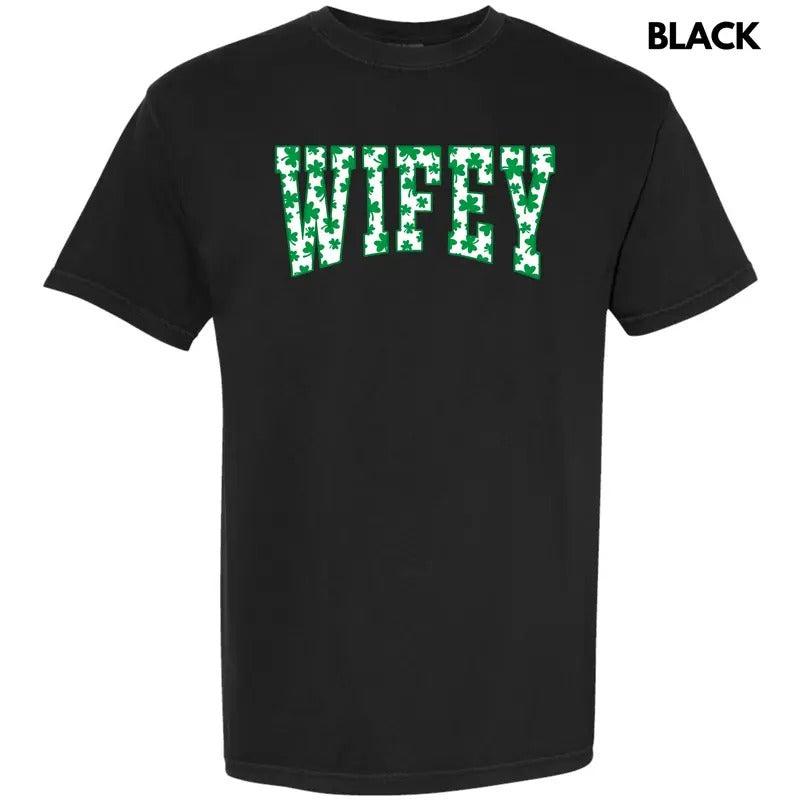 Wifey Clovers Comfort Colors T-Shirt 'NLB' Hoodie, Sweatshirt | InkThreadWorks.com