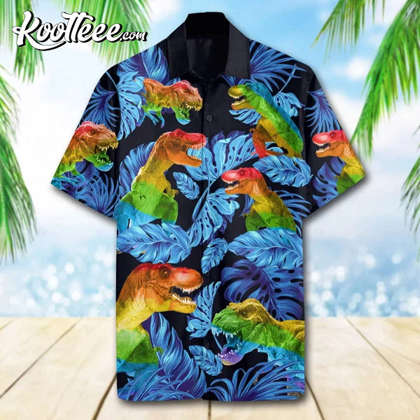 Wild Animal LGBTQ T-Rex Trendy Hawaiian Shirt
