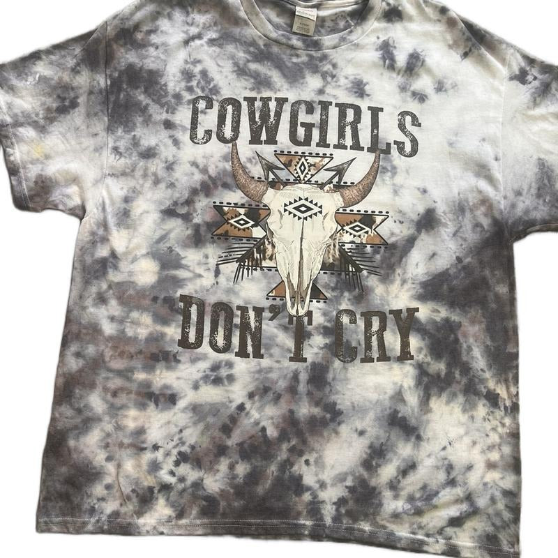 Wild One - Cowgirls dont cry tie dye T Shirt Casual Chic Fashion Graphic T Shirt