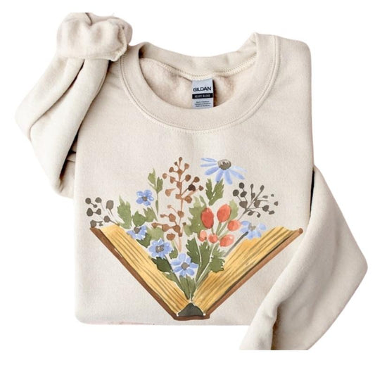 Wildflowers Book Sweatshirt, Librarian Shirt, Book Lovers, Gift For Bookworms, Book Sellers Gift, Gift For Teachers,...