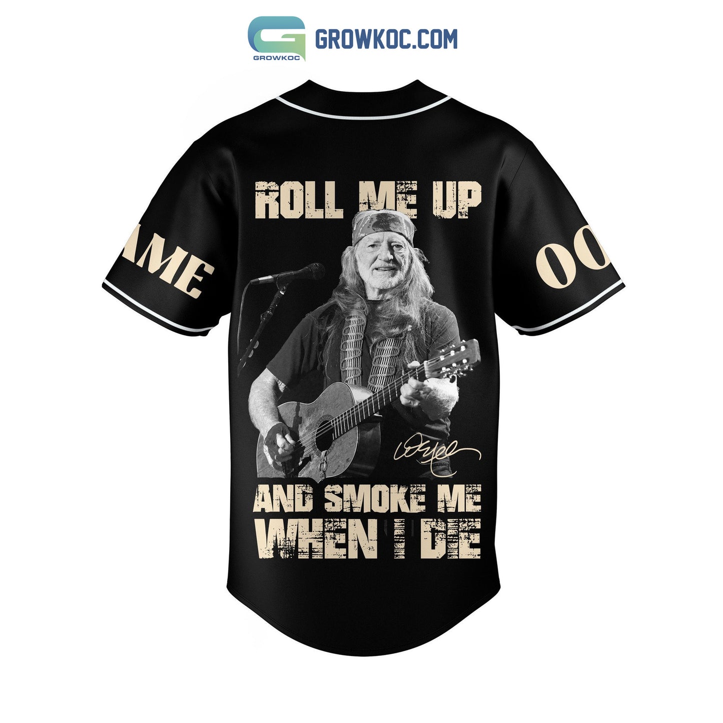 Willie Nelson Roll Me Up And Smoke Me When I Die Personalized Baseball Jersey