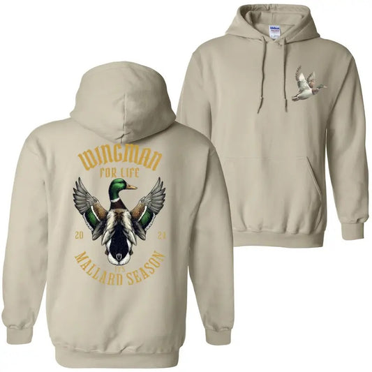 Wingman for Life, Mallard Season 2024 Crewneck Sweatshirt, High-Quality for Duck Hunting Enthusiasts, Warm Hoodie with...