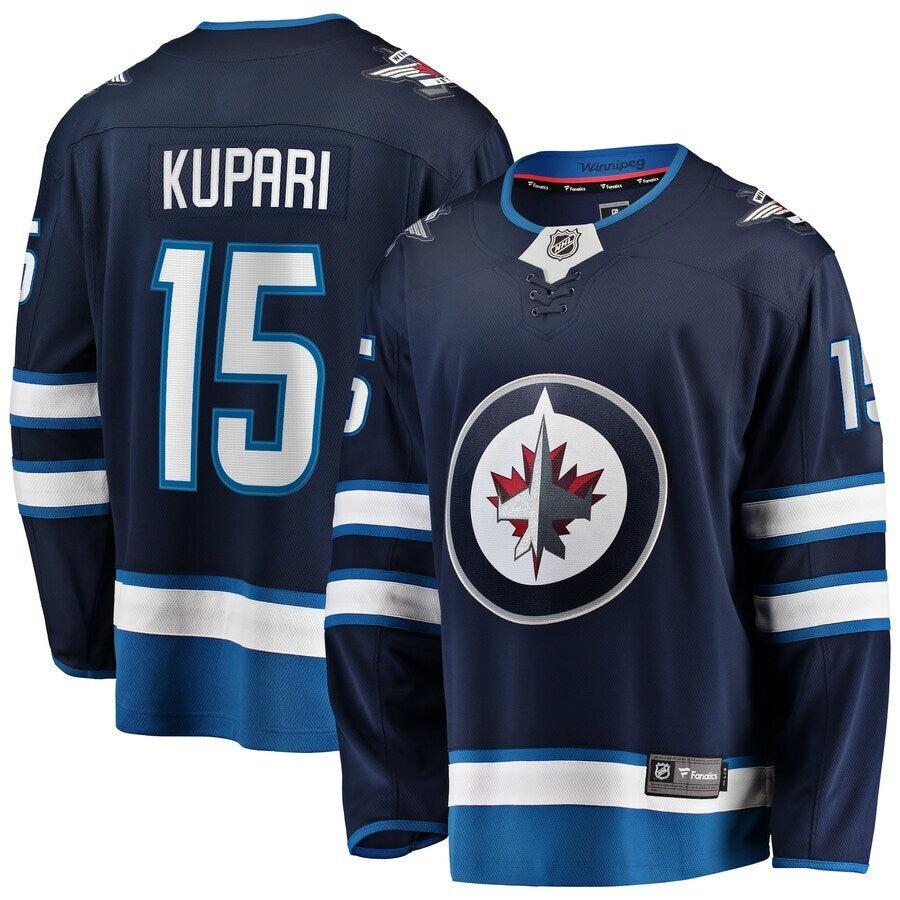 Winnipeg Jets #15 Rasmus Kupari Home Premier Breakaway Player Jersey - Navy