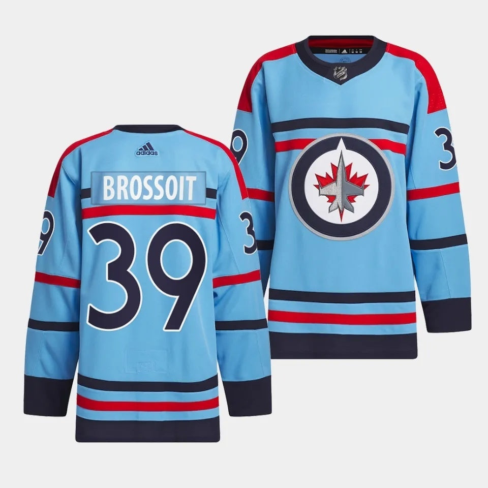 Winnipeg Jets #39 Laurent Brossoit 2023-24 RCAF Centennial Light Blue Jersey