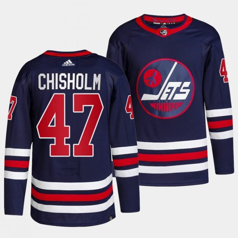 Winnipeg Jets #47 declan chisholm alternate navy jersey
